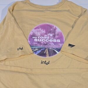 VTG Tech Tee Anvil Intel SAP XL Yellow Road To Success Shirt Single Stitch Print